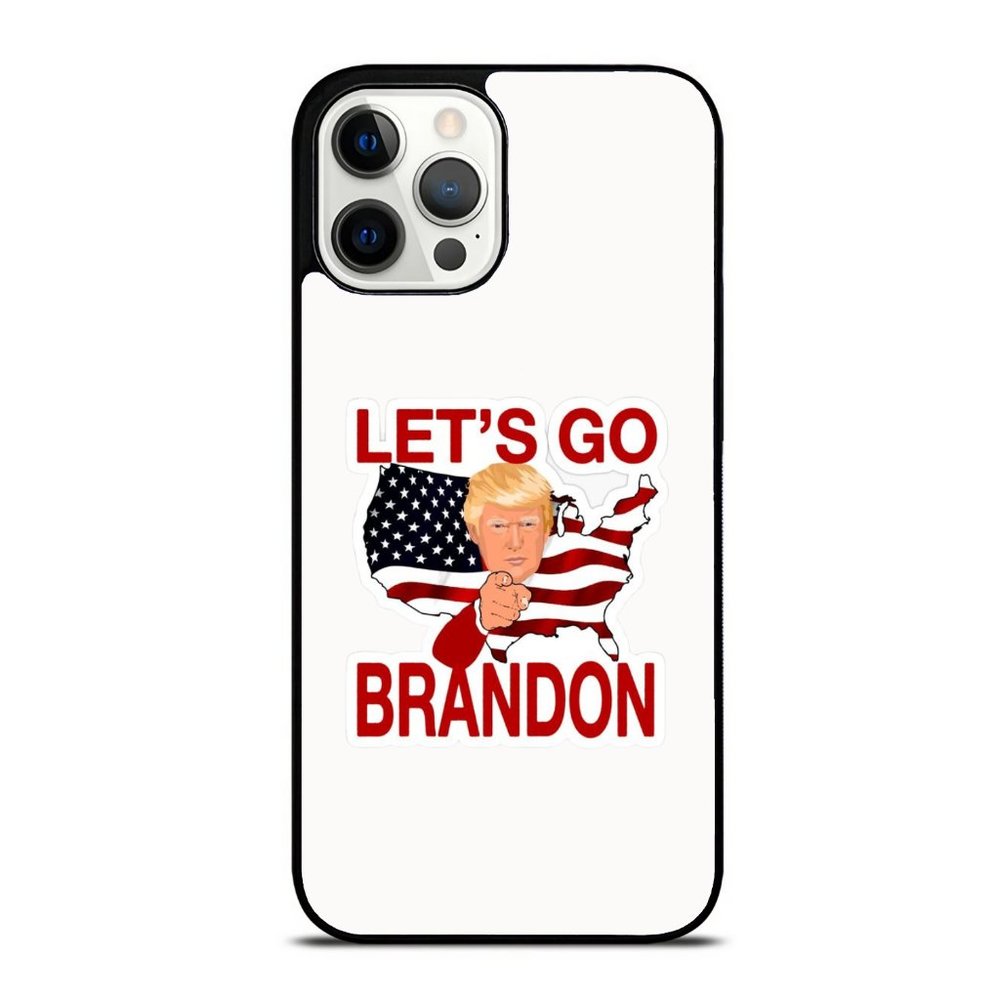 Let_s Go Brandon - Funny Pro Trump US Flag Map iPhone Case